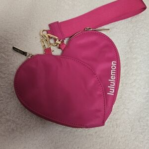 lululemon athletica Hot Pink Heart Wristlet Crossbody
